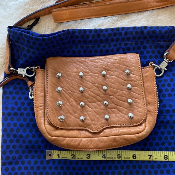 Rebecca Minkoff Studded Tan Leather Crossbody Bag - Picture 2 of 10